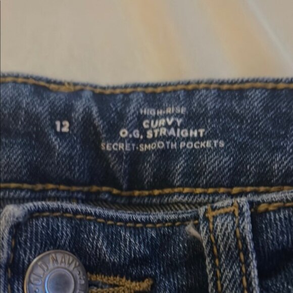 Old Navy Blue Boyfriend Jeans Relaxed Distressed Style - Picture 2 of 2